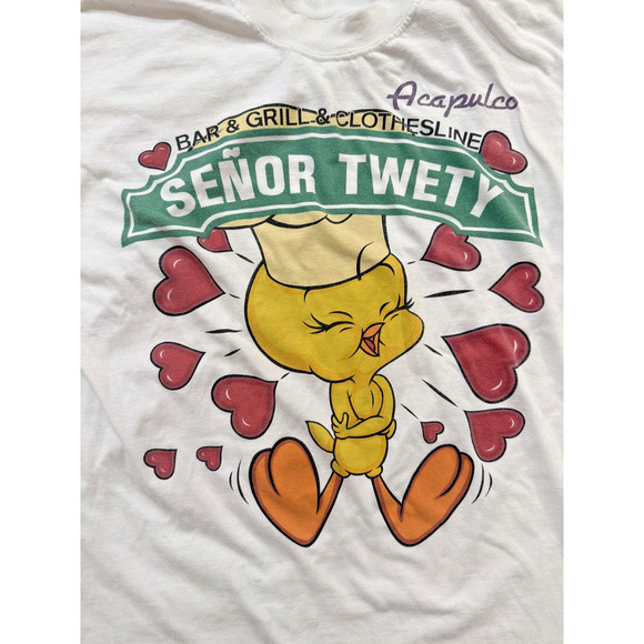 Senor Tweety TShirt Mens Extra Large Looney Tunes Acapulco Graphic VINTAGE 90s - Picture 4 of 8